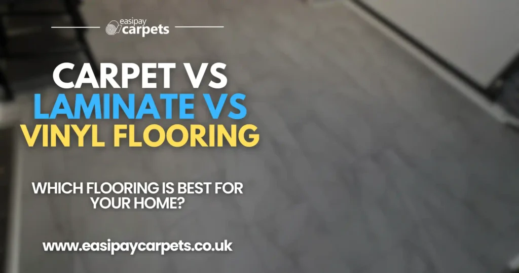 Blog post cover - carpet vs laminate vs vinyl flooring