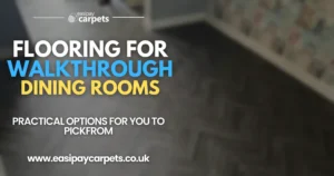 Blog post cover - 28 - flooring for walkthrough dining rooms